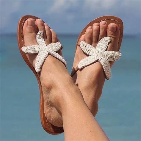 Prettyava Women Starfish Beach Flat Sandals in 2021 | Starfish sandals ...