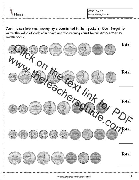 Money And Coins Worksheets Identify Identifying Salamanders