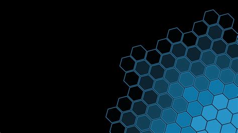 5120x2880 Resolution Black Blue Hexagon Pattern 5K Wallpaper - Wallpapers Den