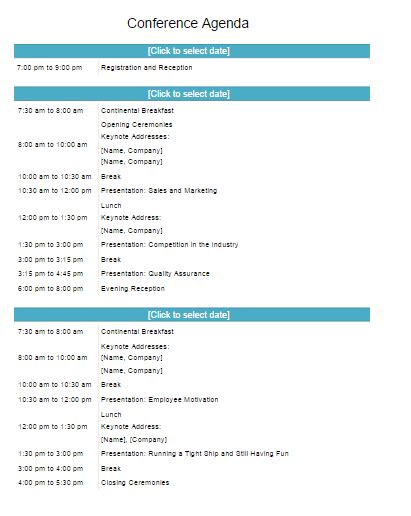 Conference Program Template | Free Word Templates