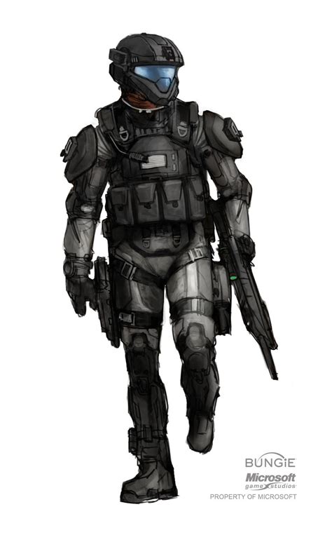 ODST - concept art. If they made the helmet taller, and made the visor vertically bigger it ...