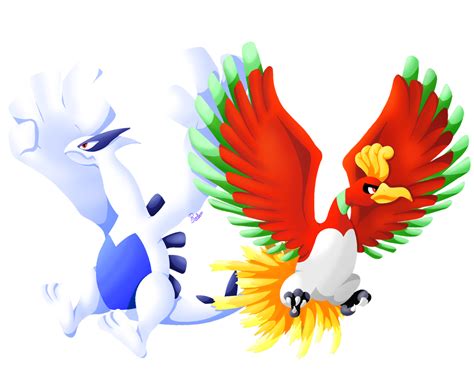 Ho-Oh and Lugia by Pixellem on DeviantArt