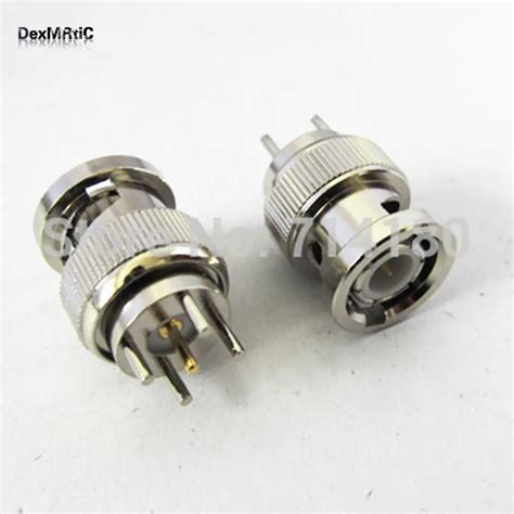 1pc New RF BNC PCB mount Connector Male Plug Straight Type nickelplated NEW for CCTV radio-in ...