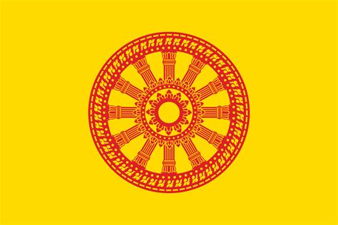 Dhammacakka flag. Symbol of Buddhism in Thailand : r/vexillology