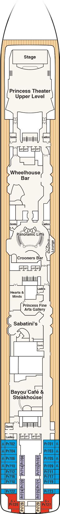 Island Princess Deck plan & cabin plan