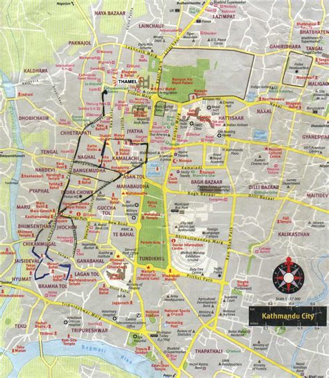 Kathmandu City Tourist Map - Kathmandu • mappery