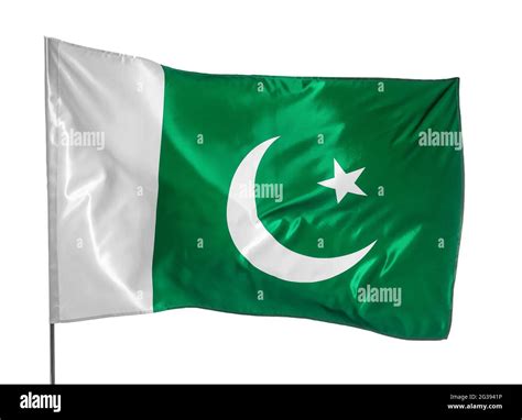 Pakistan flag on white background Stock Photo - Alamy