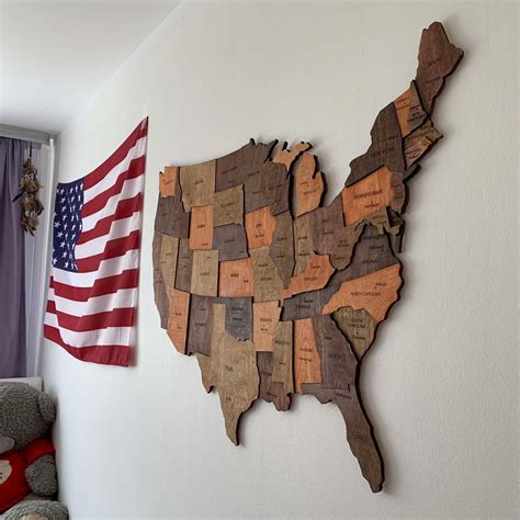 Wooden US Map of United States Wood Wall Art USA Travel Map - Etsy