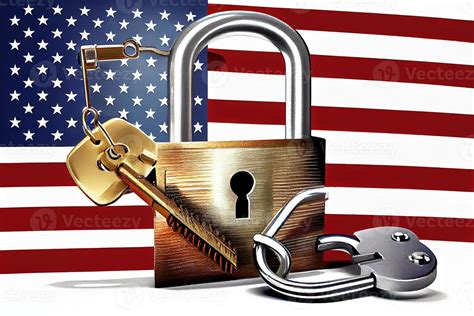 Happy labor day, Usa flag and padlock with keys. Generative Ai 22808486 Stock Photo at Vecteezy