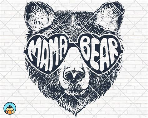 Mama Bear SVG Mama Bear With Sunglasses Mommy SVG Mom to - Etsy