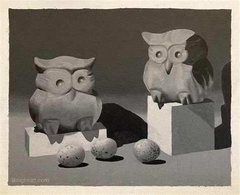 Two Owls Painting Exercise – Block 2 #20 | L.J. Knight Art