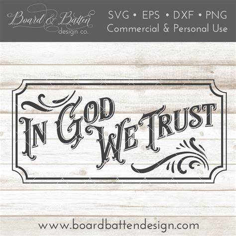 Vintage In God We Trust SVG File | Board & Batten Design Co.