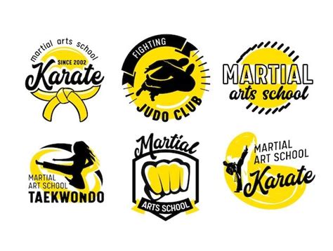 six different logos for martial school