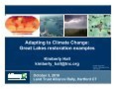 Adapting to Climate Change: Great Lakes restoration examples