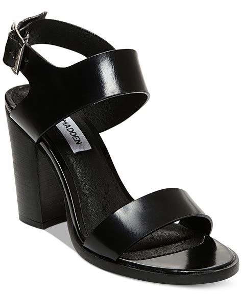 Lyst - Steve Madden Women'S Blaair Block Heel Sandals in Black