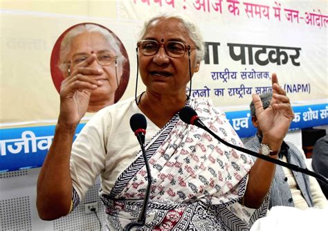 Patna : Bihar Narmada Bachao Andolan leader Medha Patkar addresses the ...