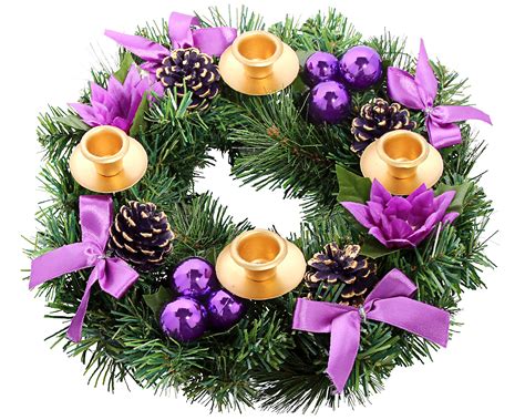 Purple Ribbon Christmas Advent Wreath. For Advent Calendar Season Candle Deocr 767824205874 | eBay