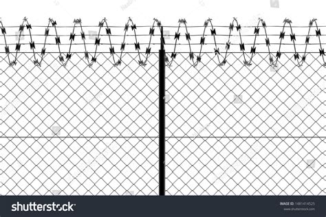 Barbed Wire Fence Front View Wire Stock Illustration 1481414525 ...