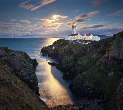 Moonrise Over Fanad Head... Fanad Head lighthouse on the North Donegal Coast in Ireland by Gary ...