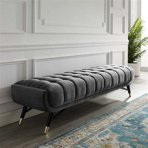 Modway Adept Upholstered Velvet Bench | Living room bench, Bedroom ...