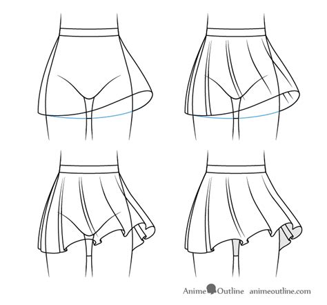 How to Draw Anime Skirts Step by Step - AnimeOutline | Anime drawings, Anime skirts, How to draw ...