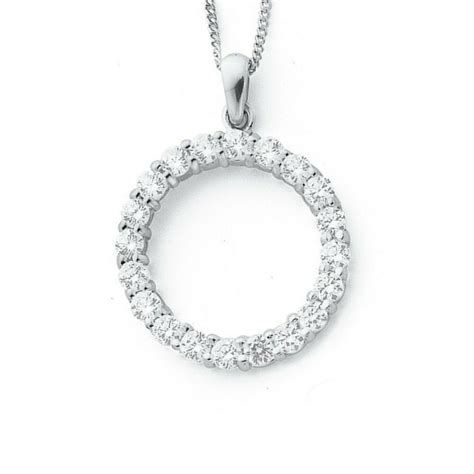 Brilliant Diamond Circle Of Life Eternity Round Pendant Necklace ...