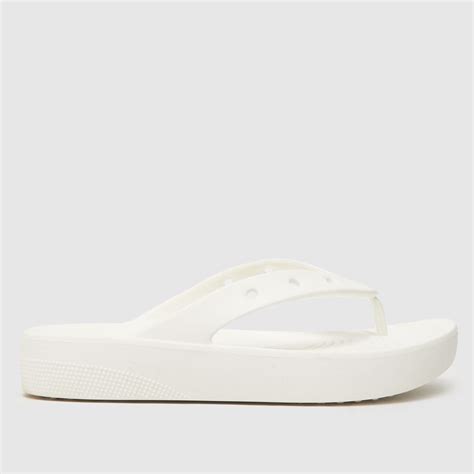 Crocs White Classic Platform Flip Sandals - ShoeFreak