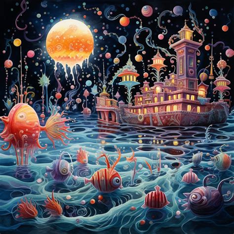 Whimsical Fantasy Ocean Castle Art Free Stock Photo - Public Domain Pictures