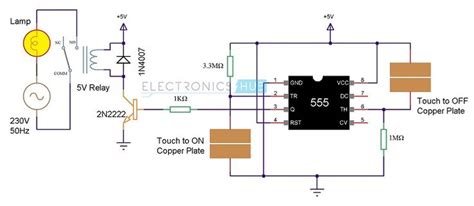 Touch ON and OFF Switch Circuit | Circuit diagram, Electronic schematics, Circuit