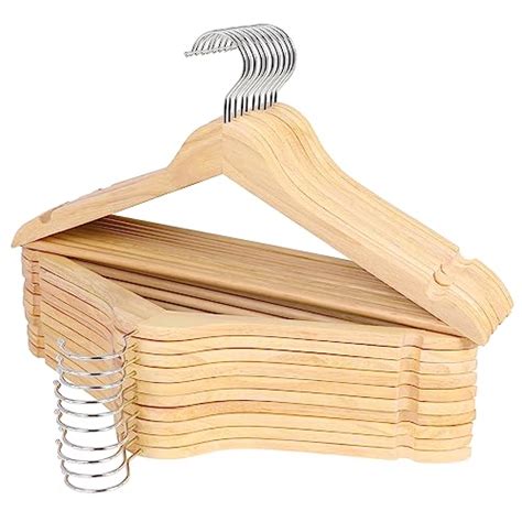 ROSOS Wooden Hangers 20 Pack, Solid Wood Hangers with 360 Swivel Chrome ...