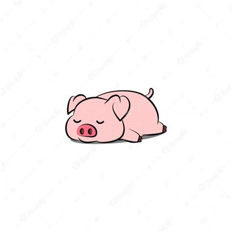 Premium Vector | Lazy pig sleeping cartoon, vector illustration | Pig ...