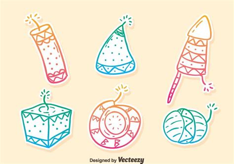 Colorful Sketch Diwali Crackers Vector 152679 Vector Art at Vecteezy