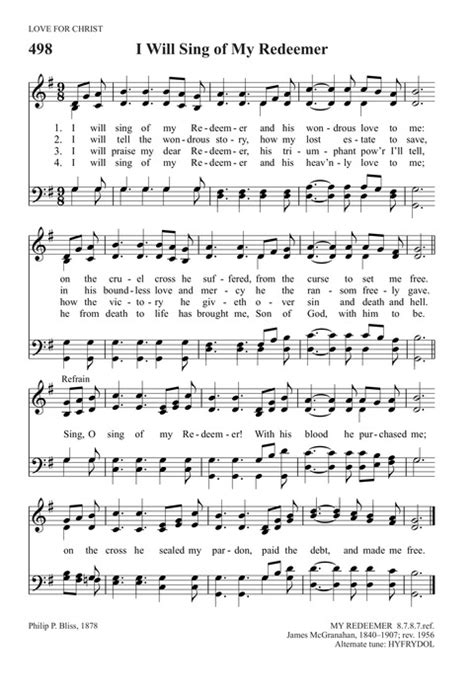 I Will Sing Of My Redeemer | Hymnary.org