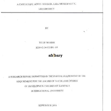 Challenges of Decentralization System of Local Government. A Case Study: Adyel Division, Lira ...