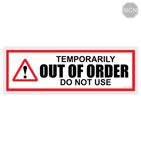 Out of Order Do Not Use Sign - Laminated Signage Label - 4 x 11 inches | Lazada PH