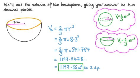 Question Video: Finding the Volume of a Hemisphere | Nagwa