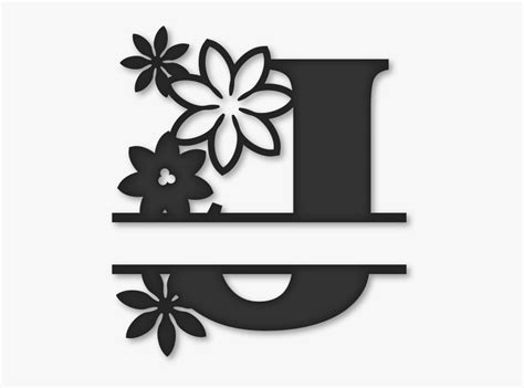 Flower Clipart Monogram Picture - J Split Monogram Svg , Free Transparent Clipart - ClipartKey