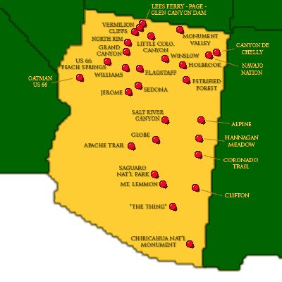 Arizona Map With Tourist Attractions