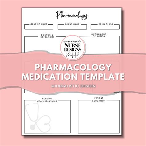 Nursing Pharmacology Template, Pharm Med Template, Nursing School Study Template in 2022 ...