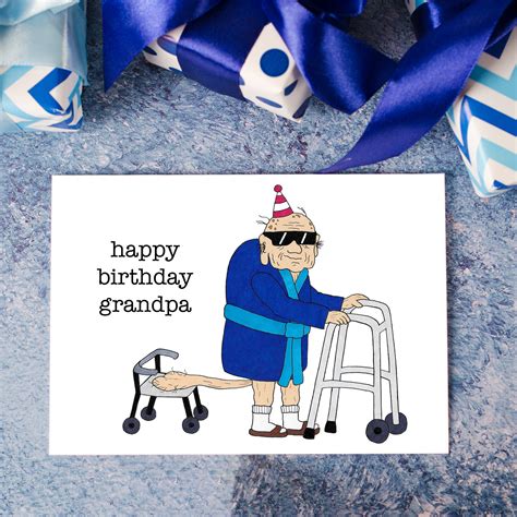 Grandpa Balls Card Funny Birthday Gift Naughty Granddad | Etsy