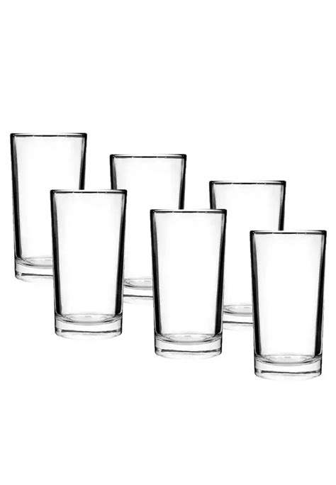 Buy Edge Houseware Highball Clear Drinking Glasses with Heavy Base Set of 6 2024 Online | ZALORA ...