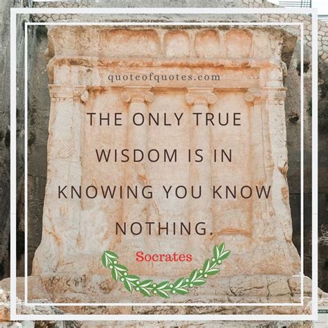 Socrates Quote: The only true wisdom is in knowing you know nothing ...