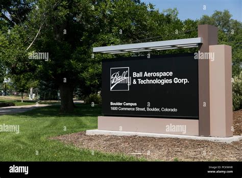 A logo sign outside of a facility occupied by Ball Aerospace & Technologies Corp., in Boulder ...