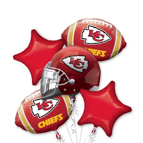 Kansas City Chiefs Football Balloon Bouquet 5pc | Party City