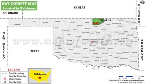 Kay County Map, Oklahoma