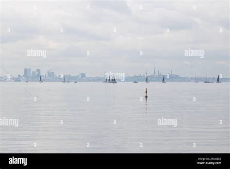 Tallinn skyline from across thebay Stock Photo - Alamy