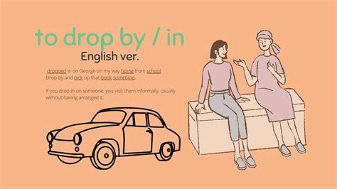 Daily Phrasal verb 19+ to drop by / in--English ver. - YouTube