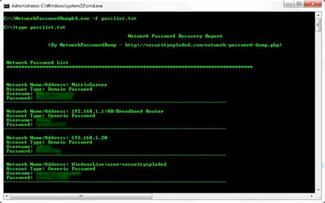 NetworkPasswordDump in Action