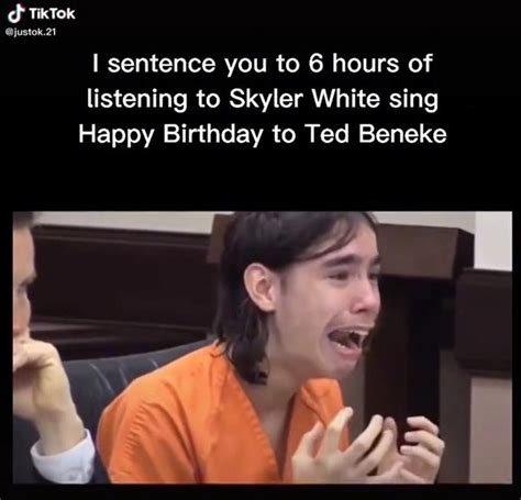 you are sentenced to watch skyler white sing happy birthday to ted beneke for 6 hours | Skyler ...