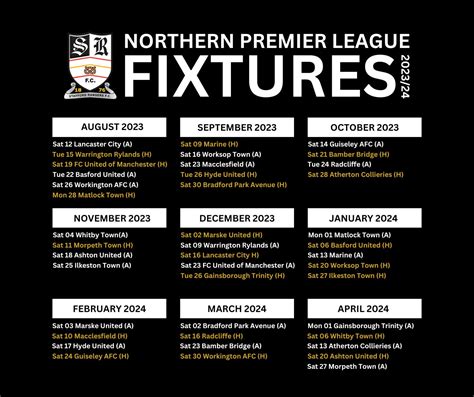 Stafford Rangers FC on Twitter: "Our Fixtures for the forthcoming ...